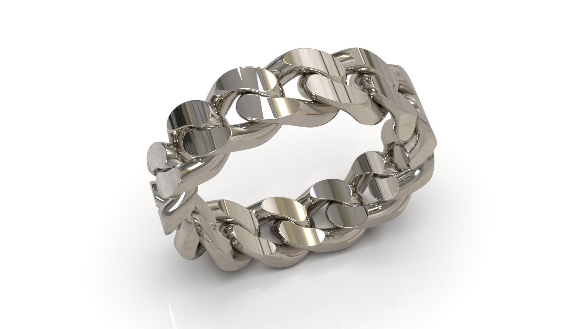 Cuban Chain Ring Wide 8mm 3D print model_3