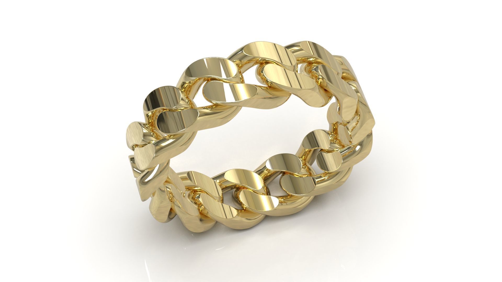 Cuban Chain Ring Wide 8mm 3D print model_2