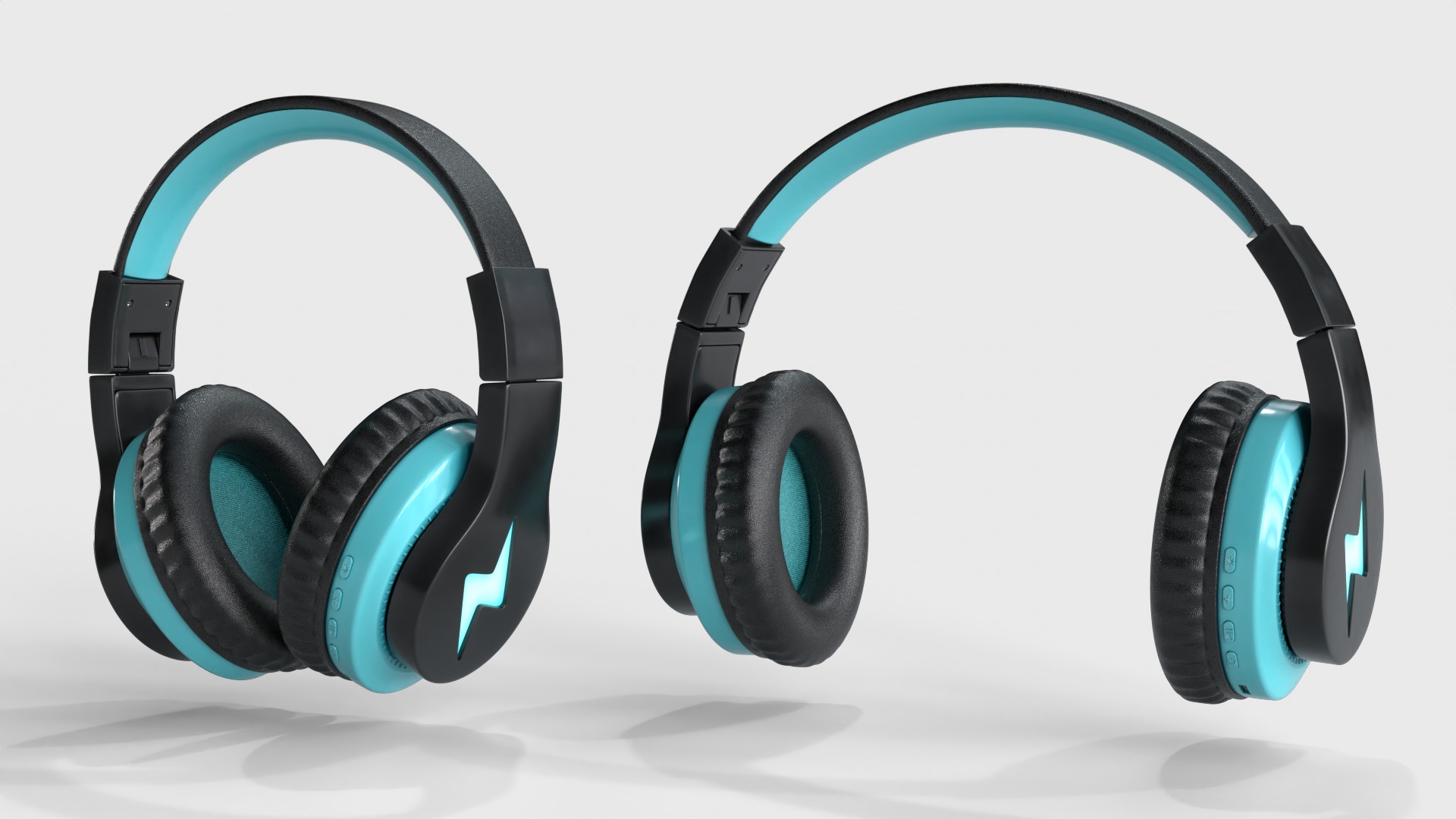 Headphones 4 colors 2 poses Low-poly 3D model_16