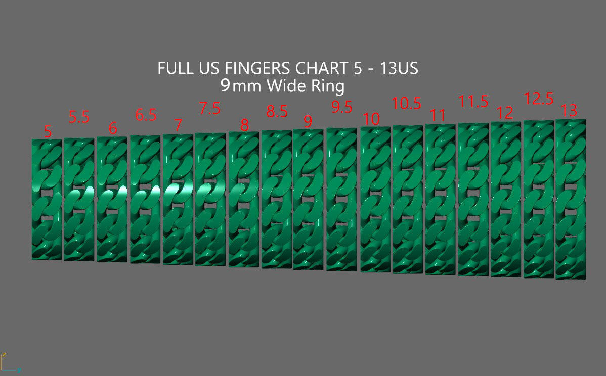 Cuban Chain Ring Wide 9mm 3D print model_17