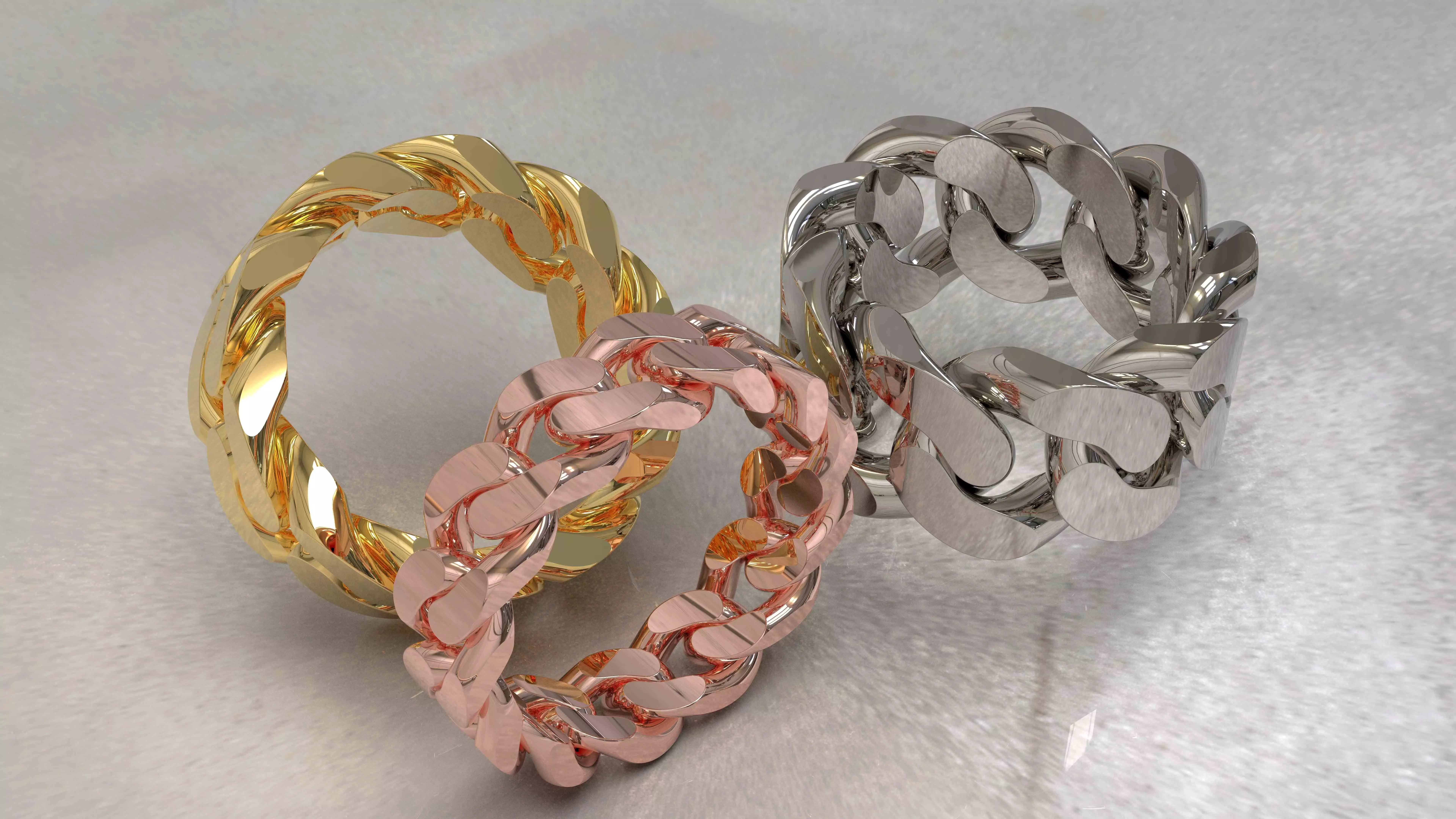 Cuban Chain Ring Wide 9mm 3D print model_0