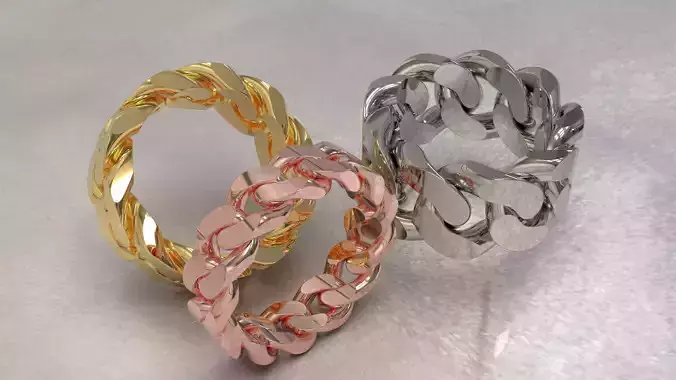 Cuban Chain Ring Wide 9mm 3D print model