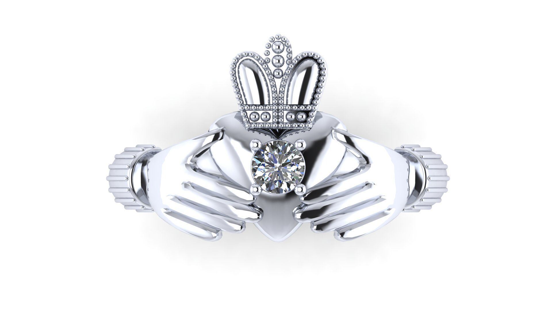 Claddagh Ring 3D print model_6