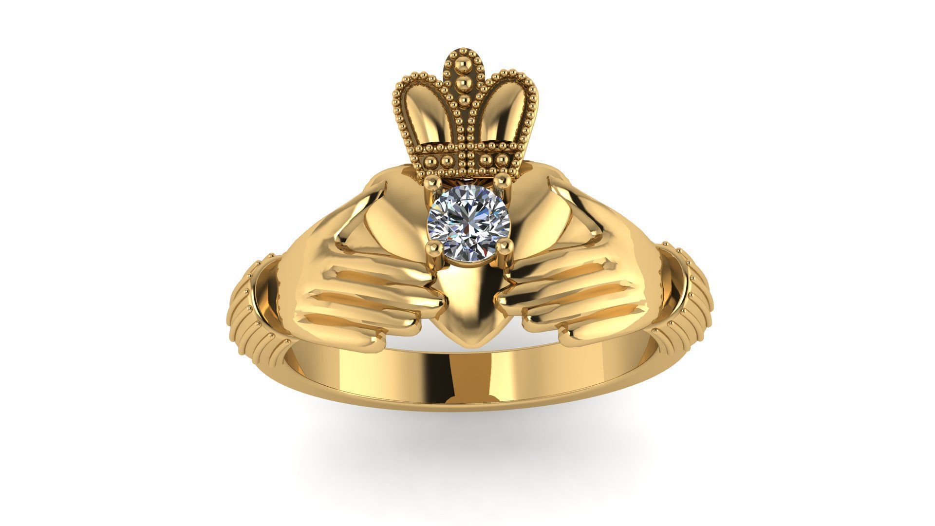 Claddagh Ring 3D print model_1