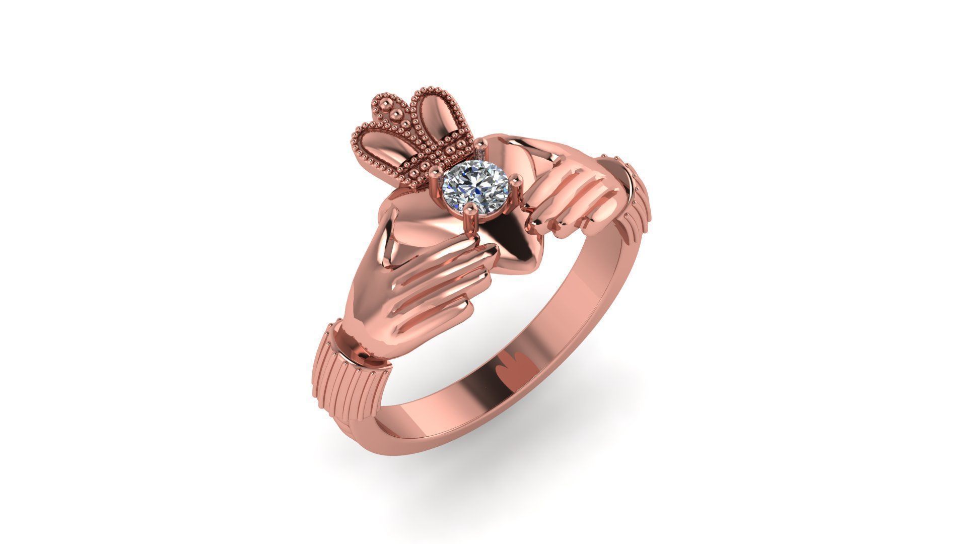 Claddagh Ring 3D print model_4