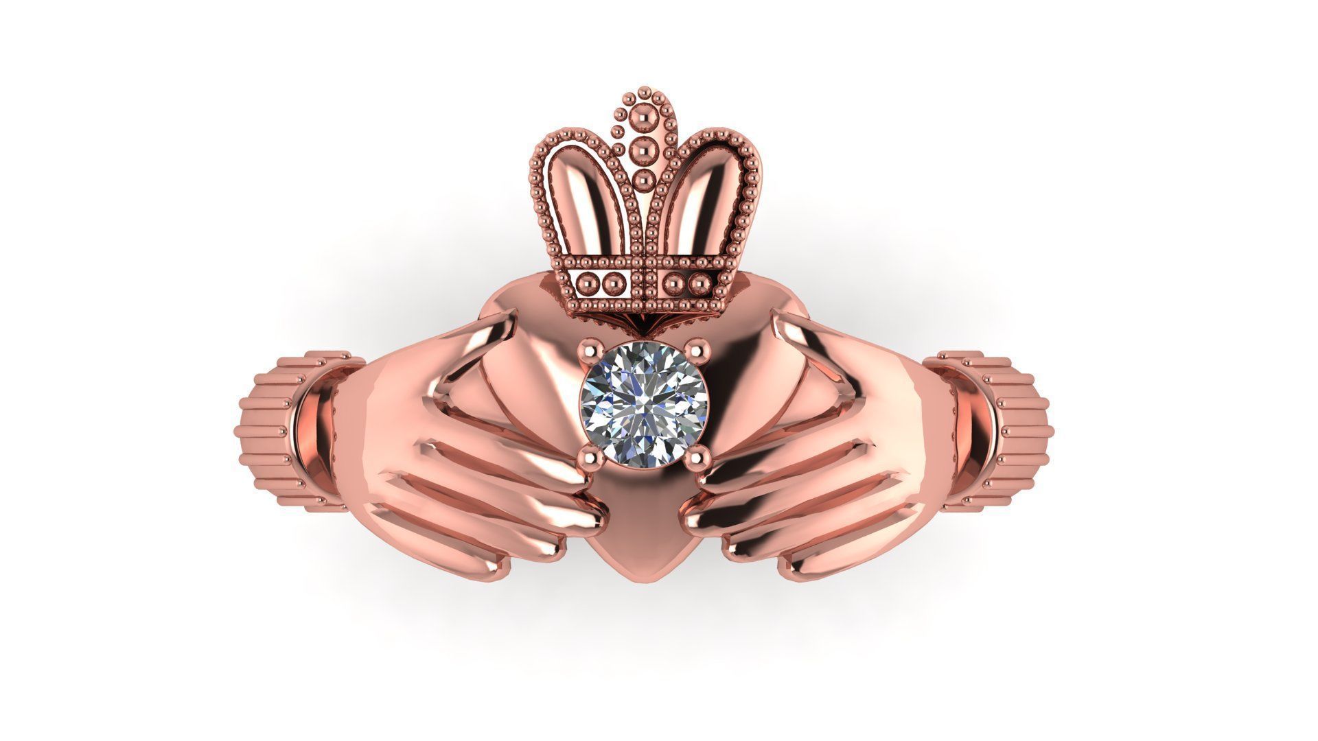 Claddagh Ring 3D print model_3