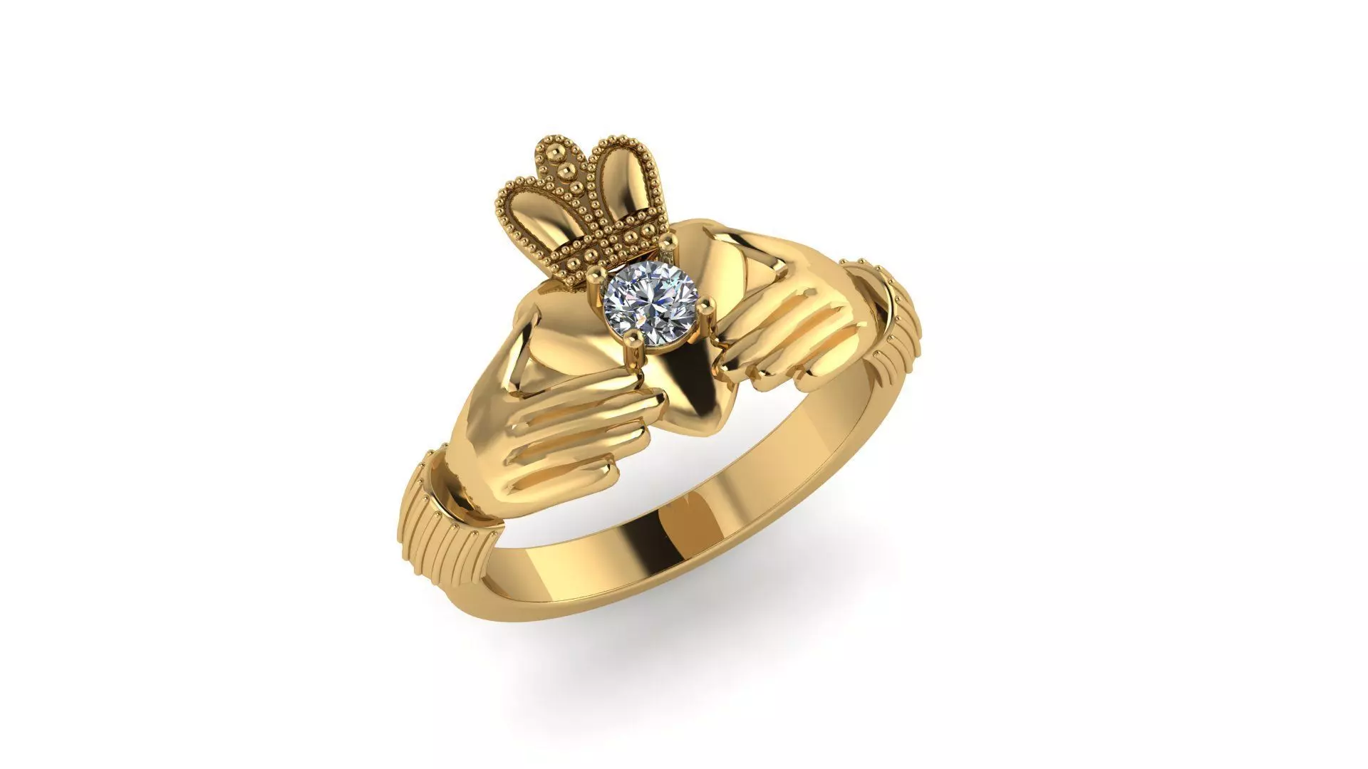 Claddagh Ring 3D print model_0