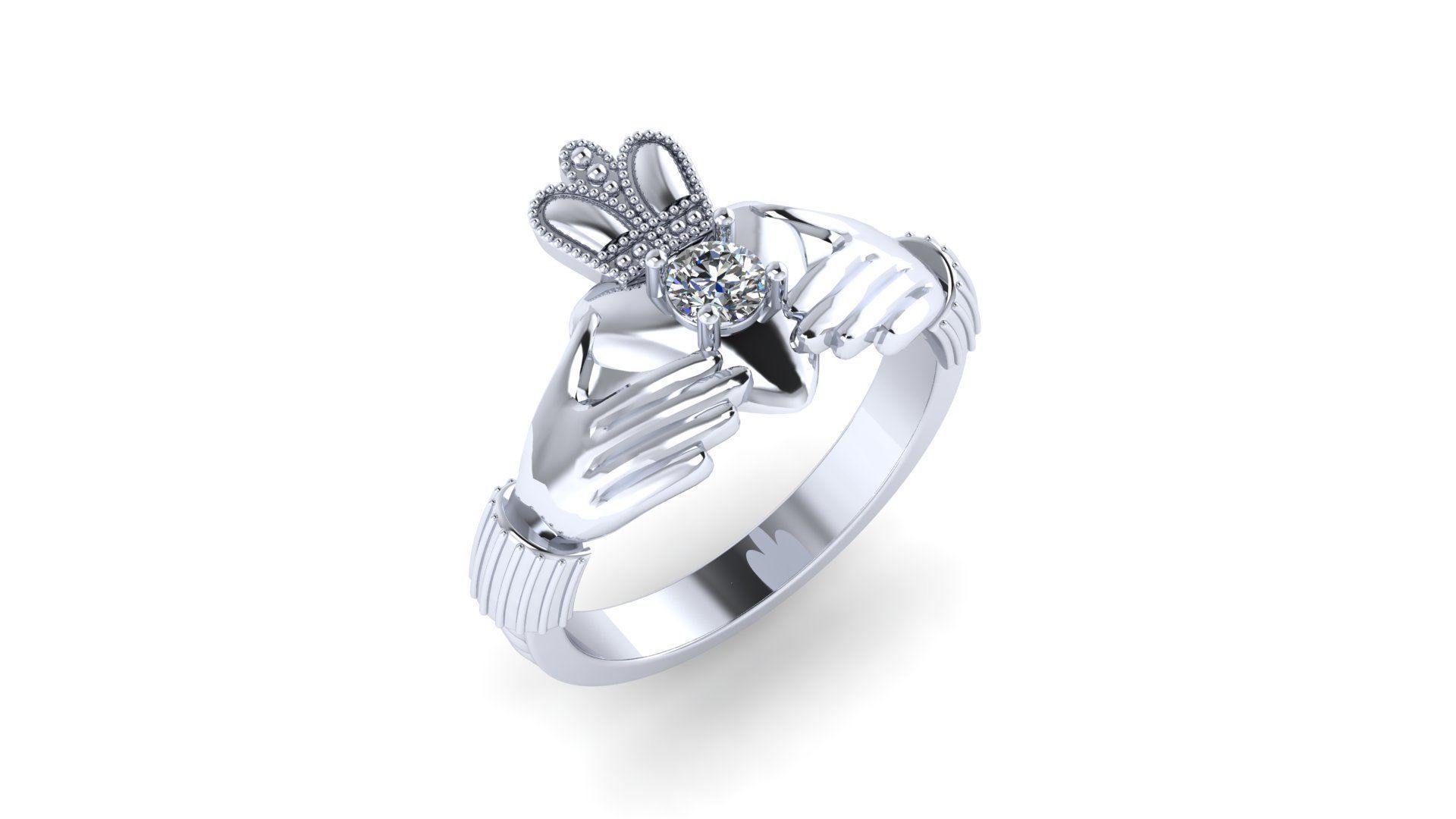 Claddagh Ring 3D print model_5