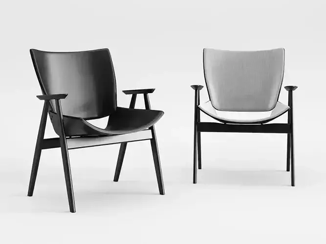 Shell Wood Armlounge Upholstered Seat and Back