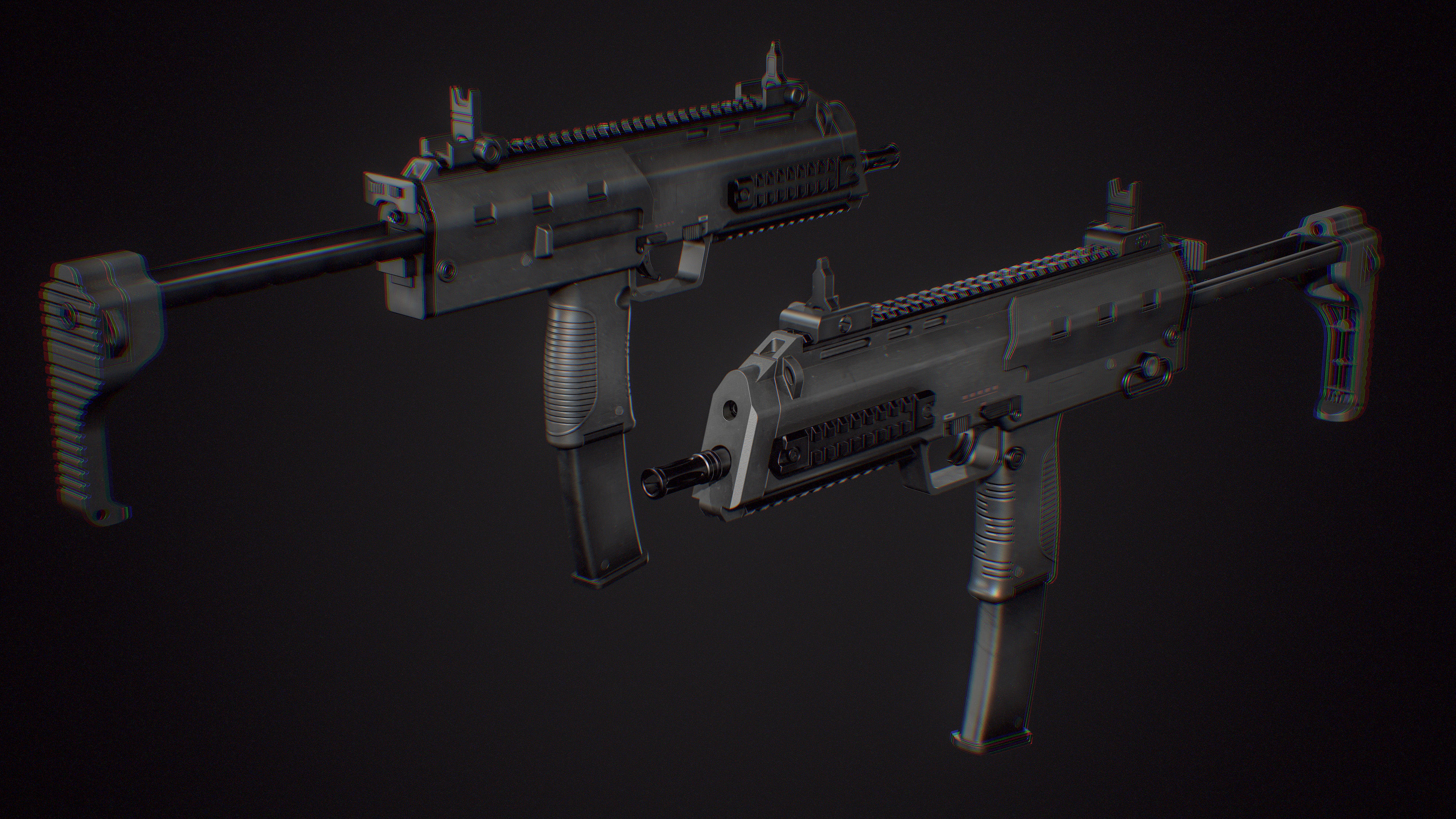 MP7 FPS Animation Low-poly 3D model_19
