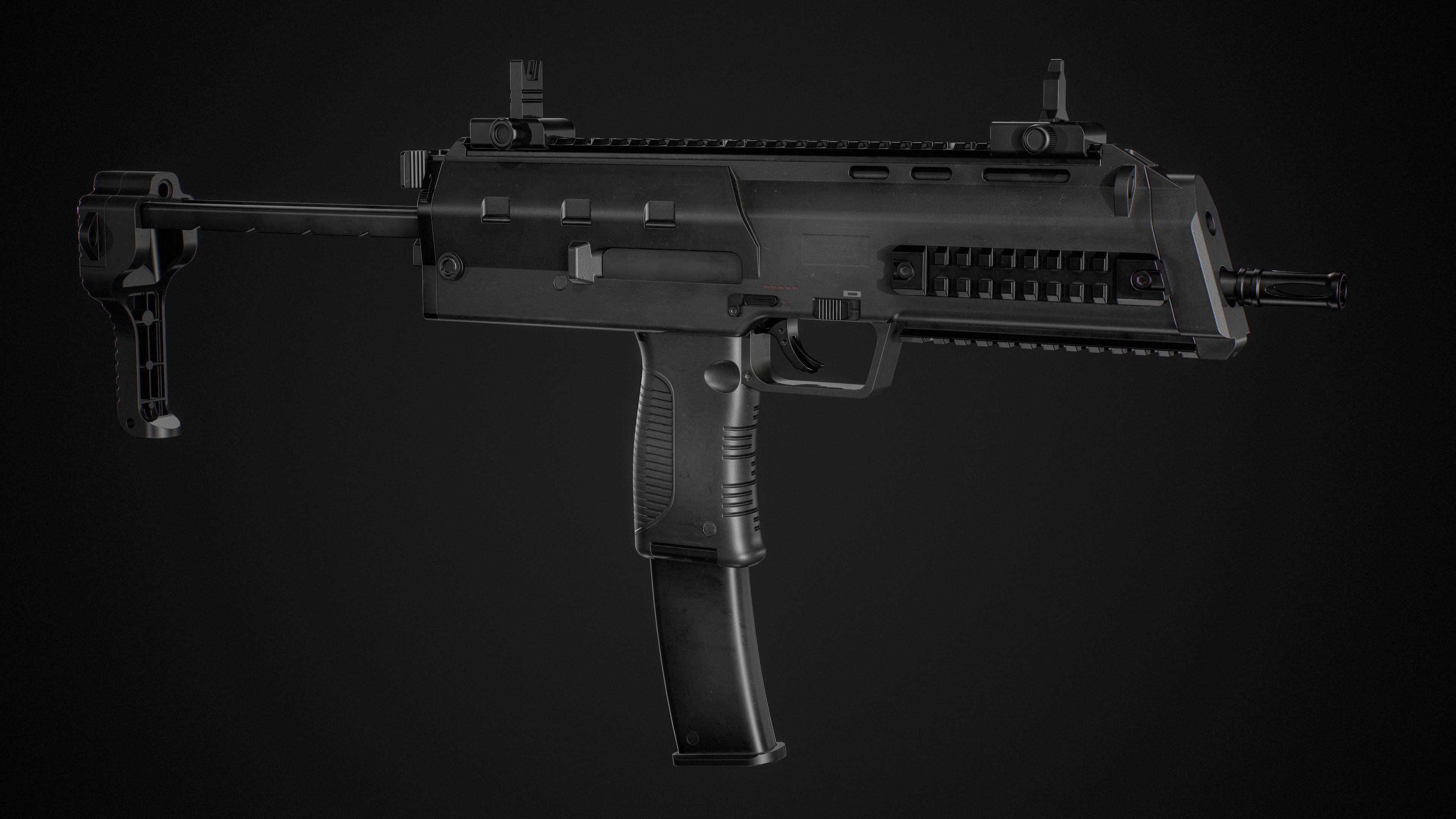 MP7 FPS Animation Low-poly 3D model_7