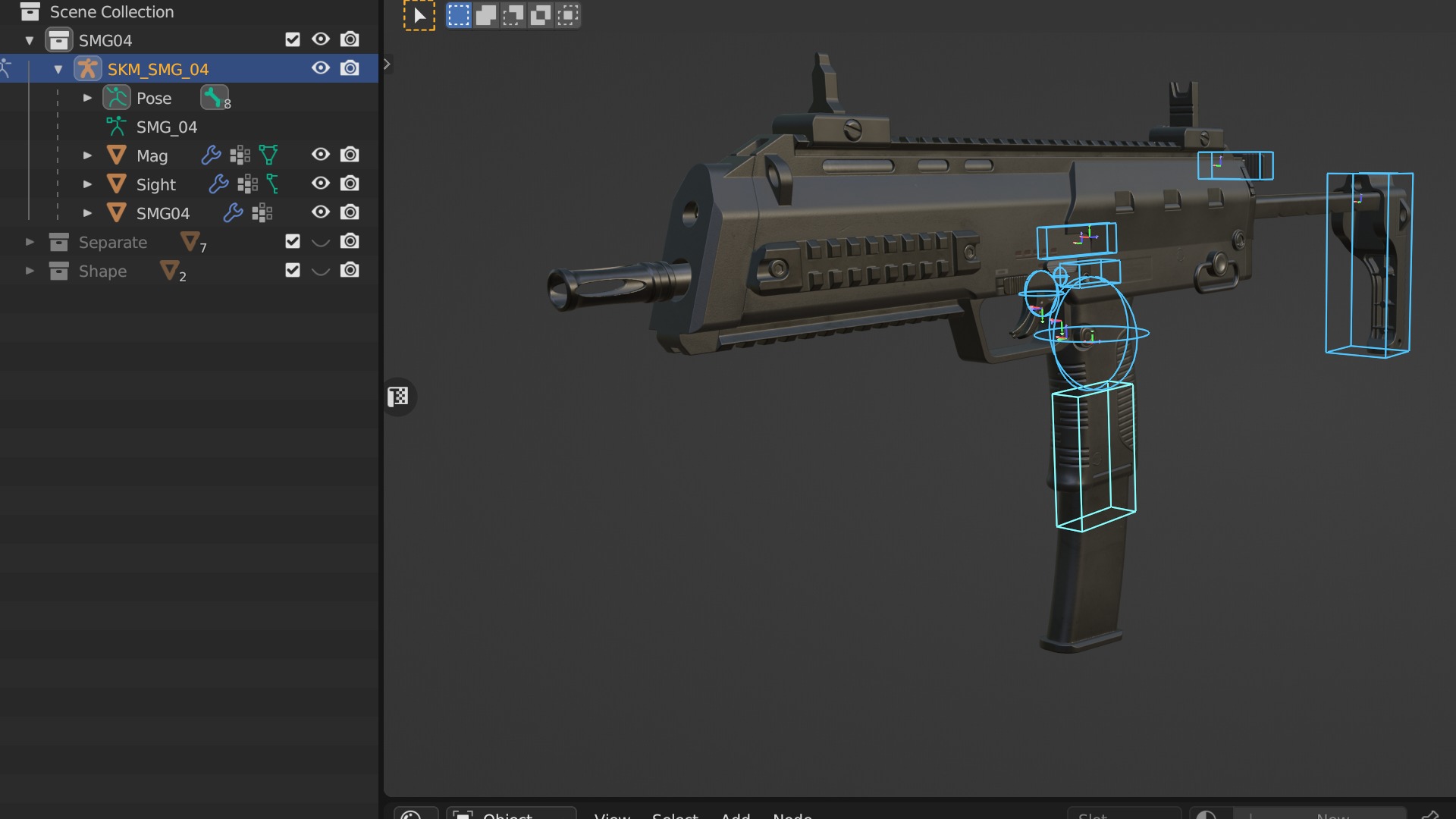 MP7 FPS Animation Low-poly 3D model_22