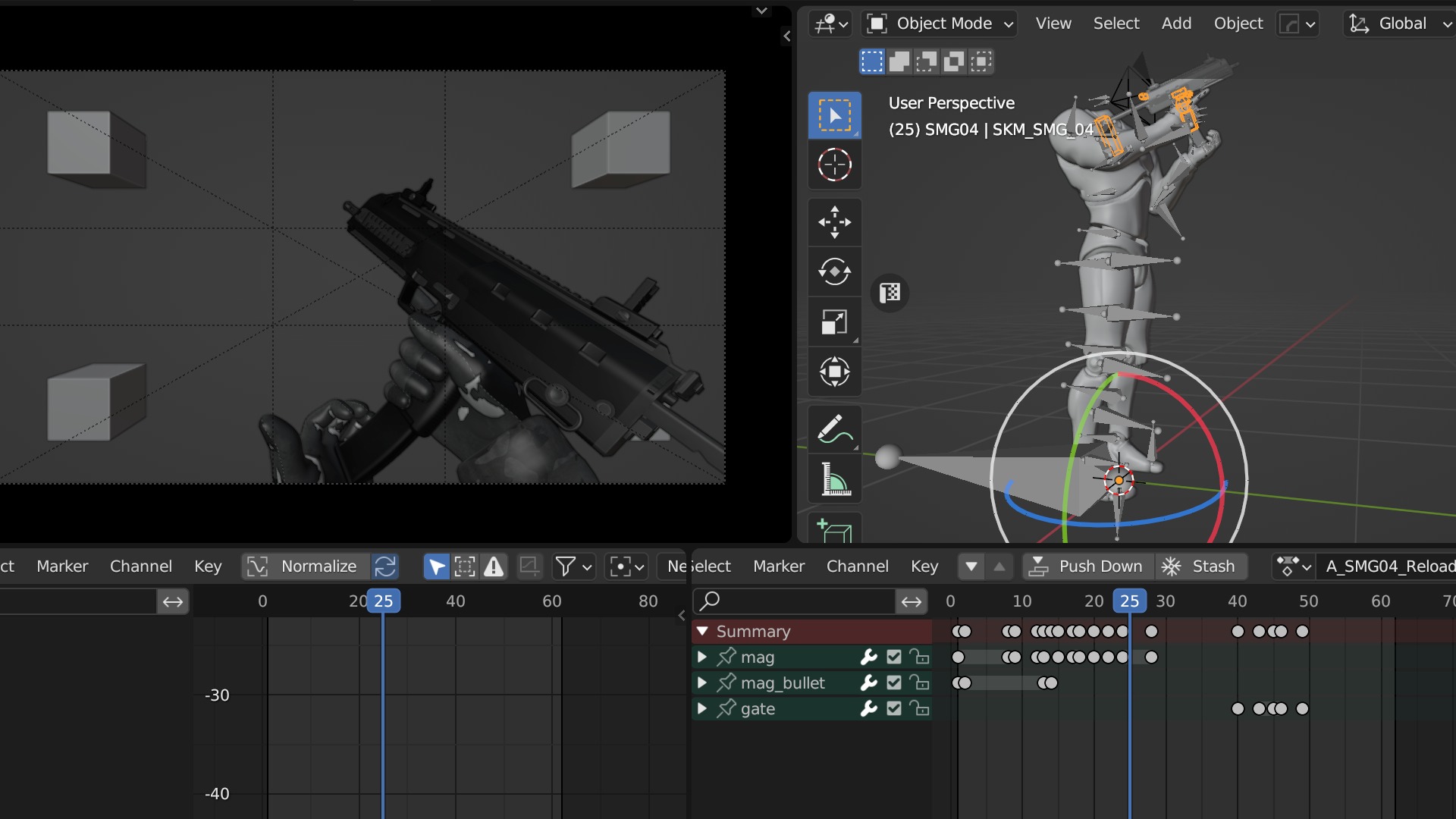 MP7 FPS Animation Low-poly 3D model_9