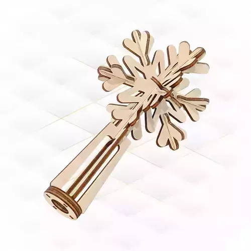 Christmas Tree Topper snowflake laser cut design 3D print model