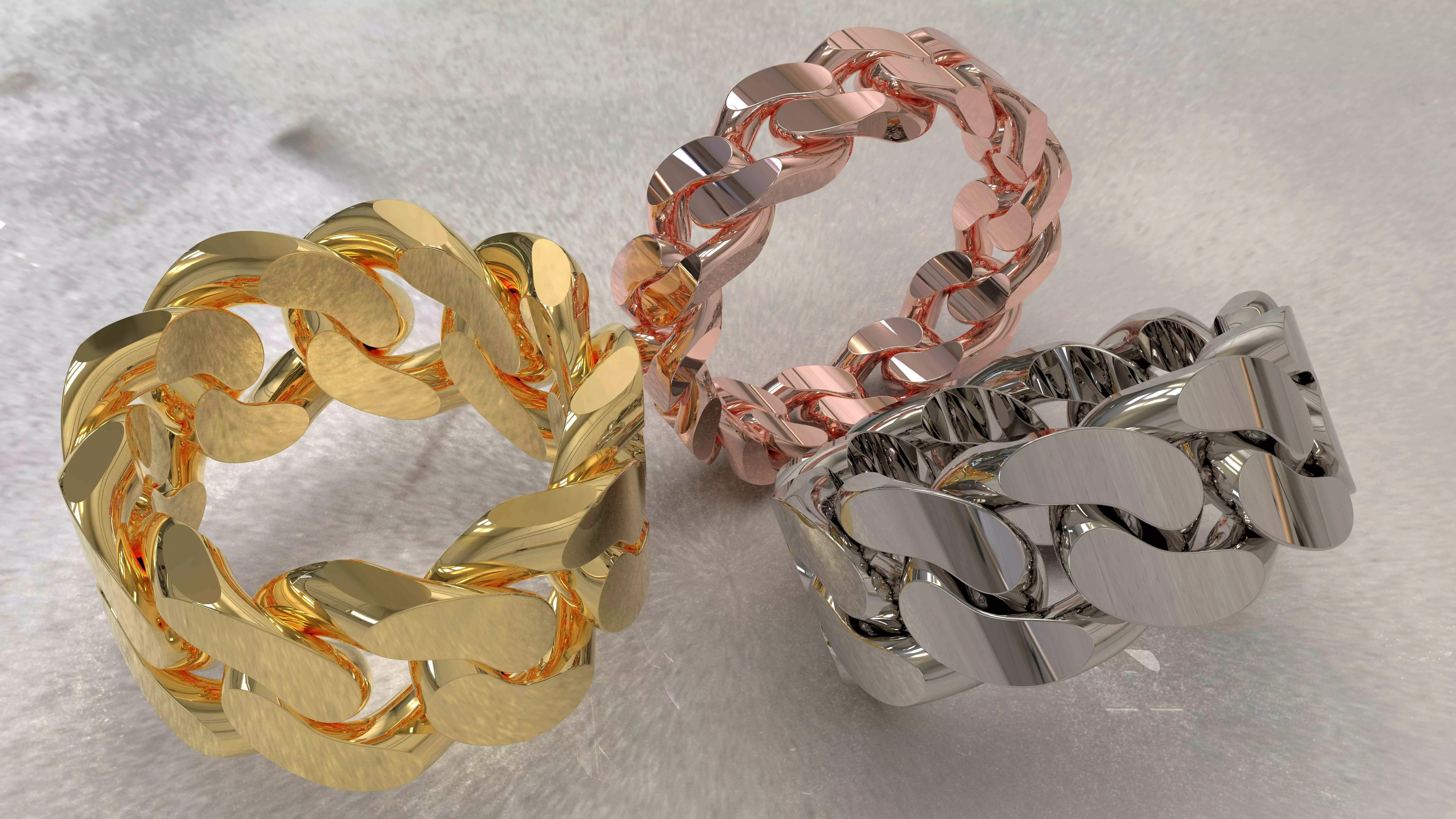 Cuban Chain Ring Wide 10mm 3D print model_0