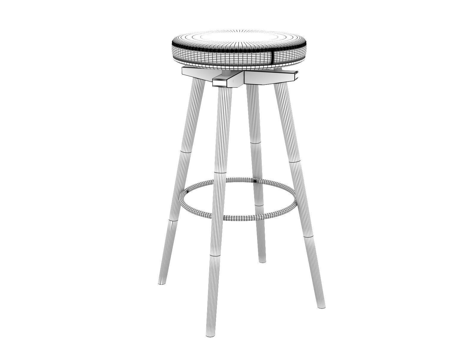 Bar Stool CC Ballerino 3D model_2