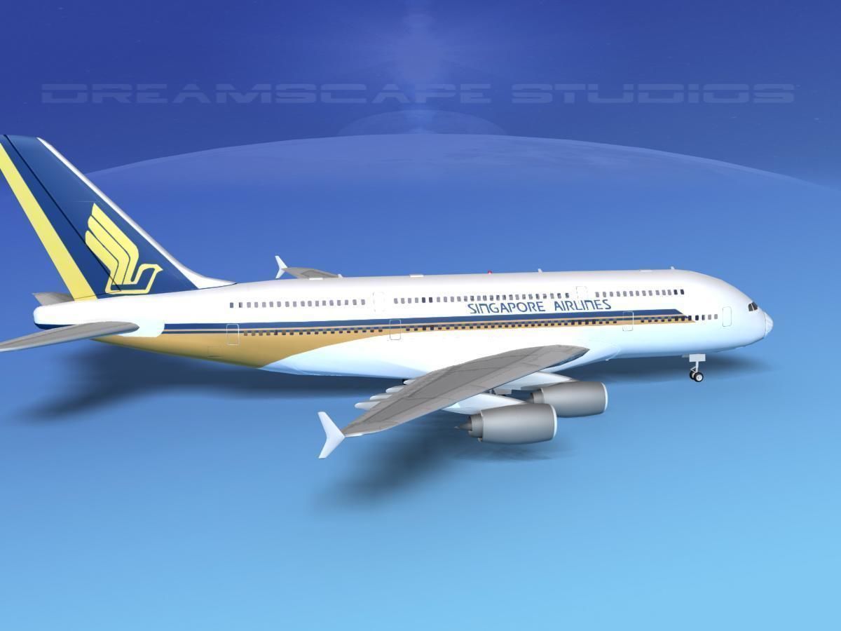 Airbus A380-800 Singapore Airlines 3D model_4