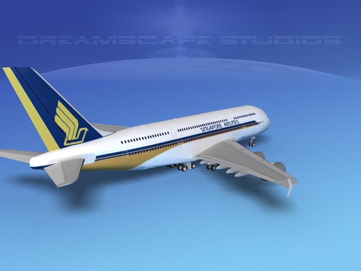 Airbus A380-800 Singapore Airlines 3D model_5