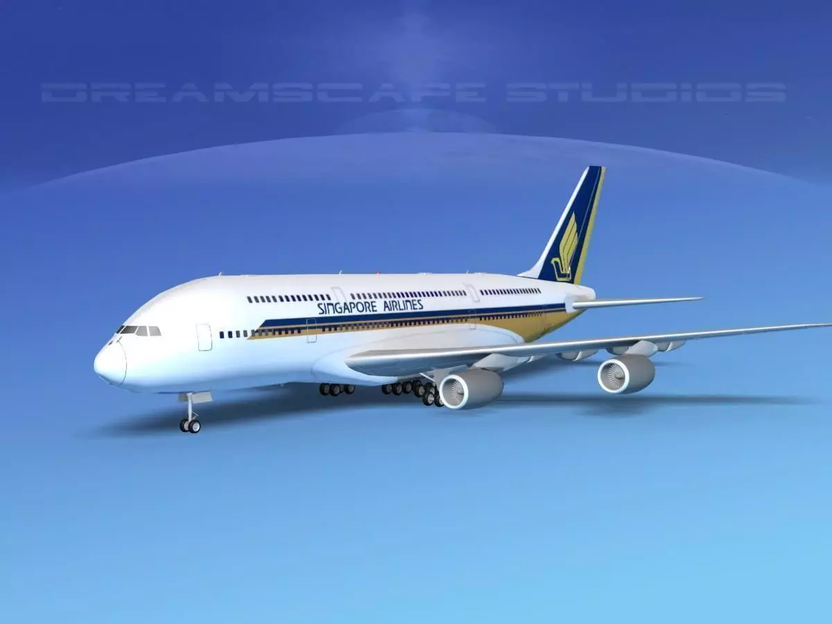 Airbus A380-800 Singapore Airlines 3D model_0