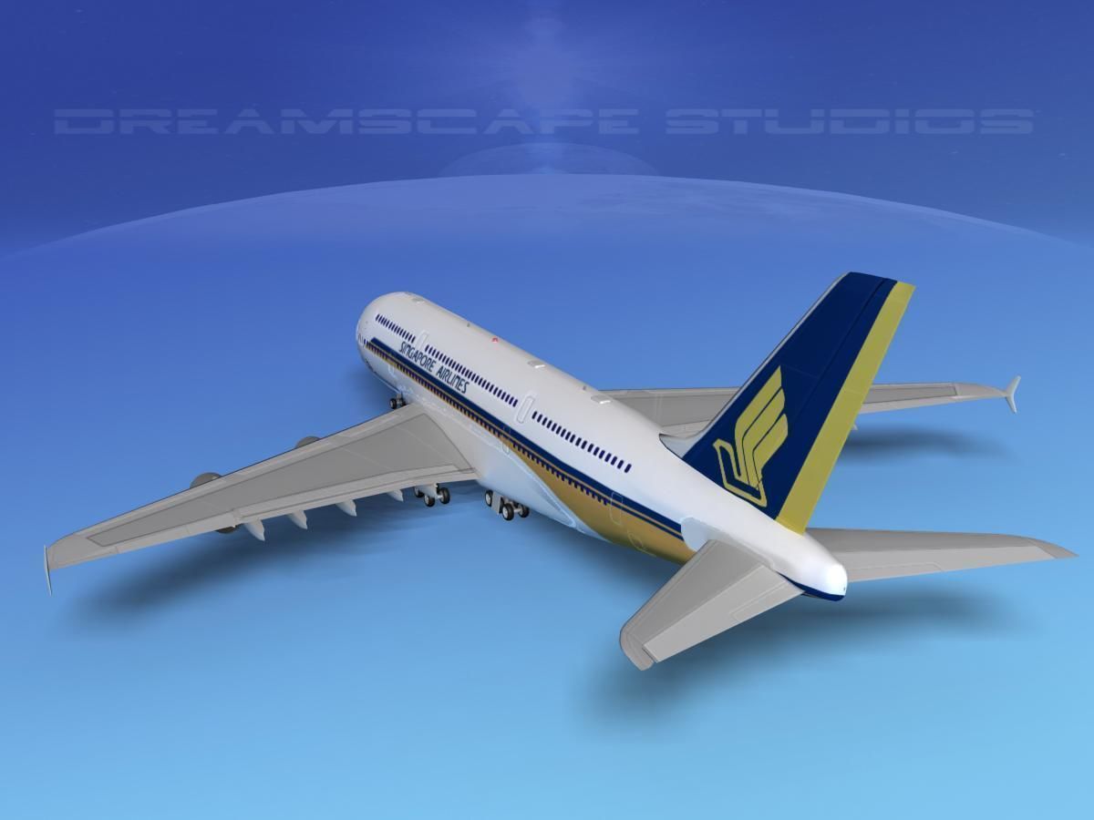 Airbus A380-800 Singapore Airlines 3D model_7