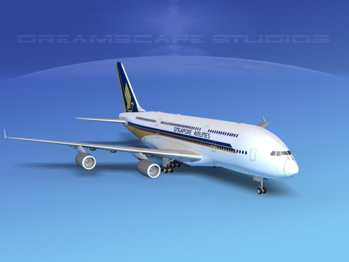 Airbus A380-800 Singapore Airlines 3D model_2