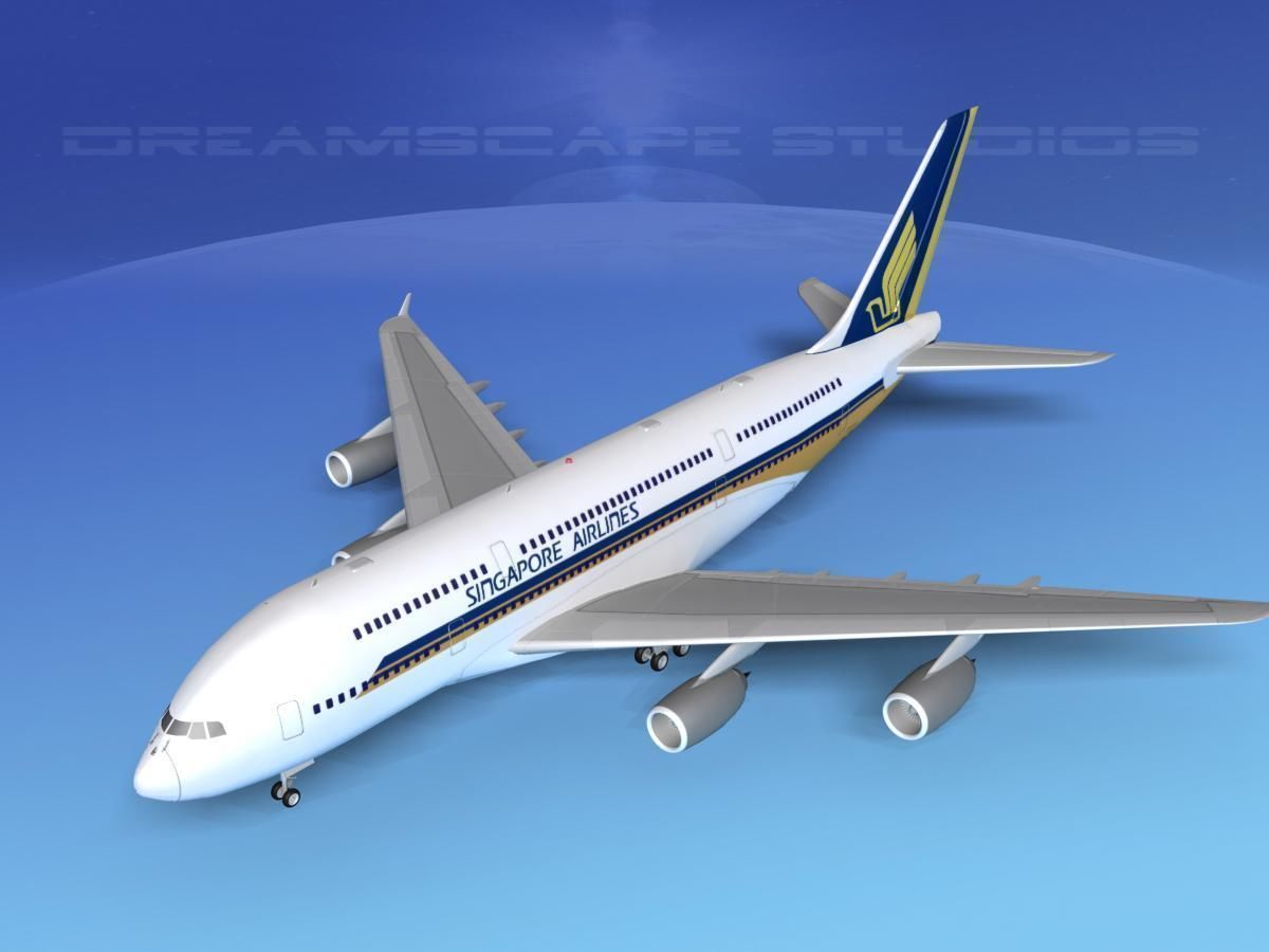 Airbus A380-800 Singapore Airlines 3D model_10