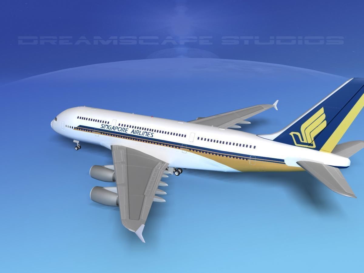 Airbus A380-800 Singapore Airlines 3D model_8