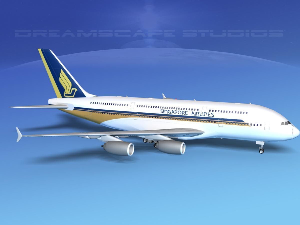 Airbus A380-800 Singapore Airlines 3D model_3
