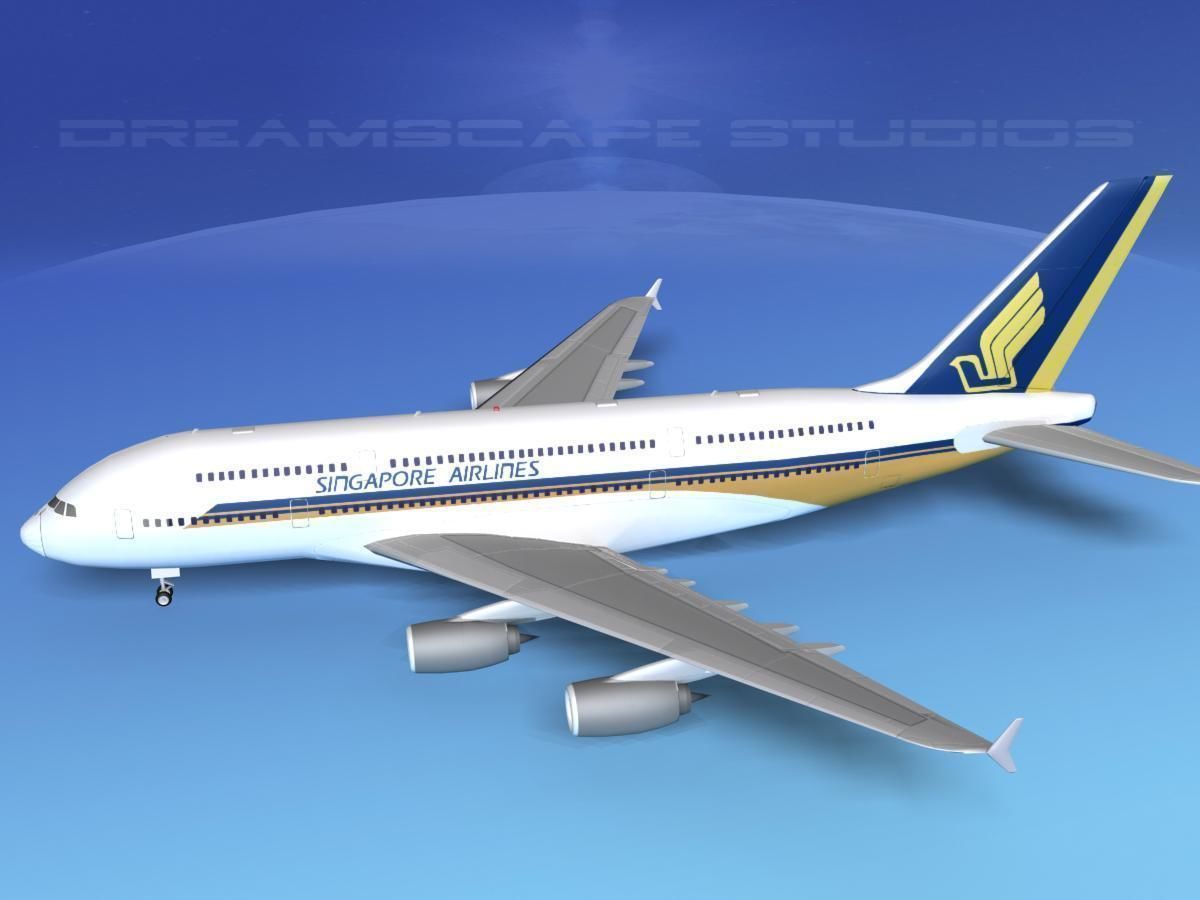 Airbus A380-800 Singapore Airlines 3D model_9