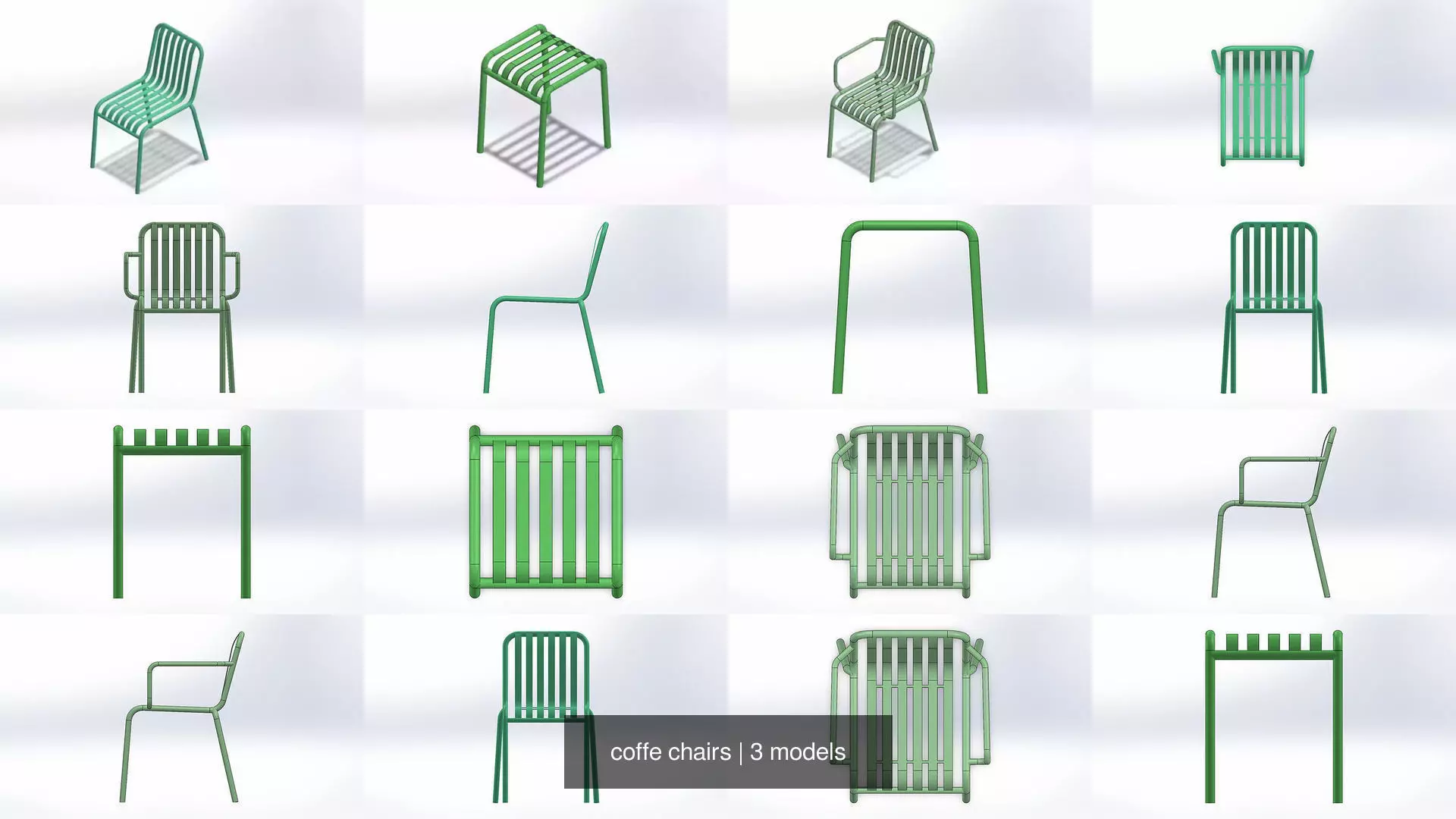 coffe chairs 3D Model Collection_0