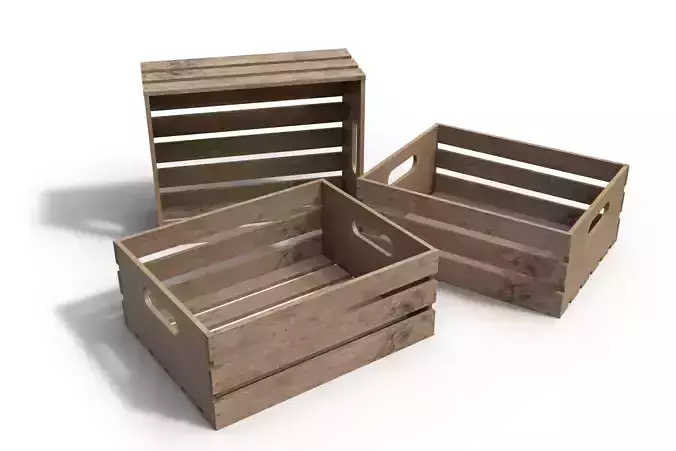 Wooden Crate 3D