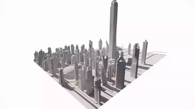 modern city- urban 3D model