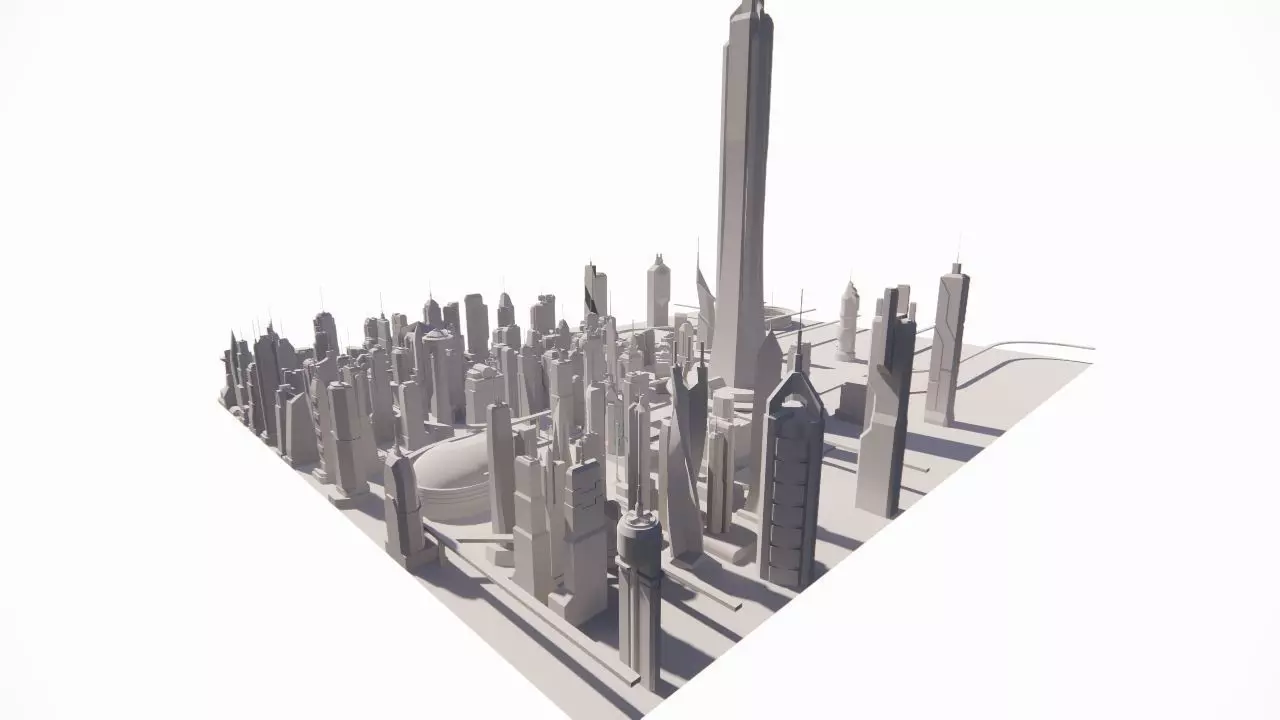 modern city- urban 3D model