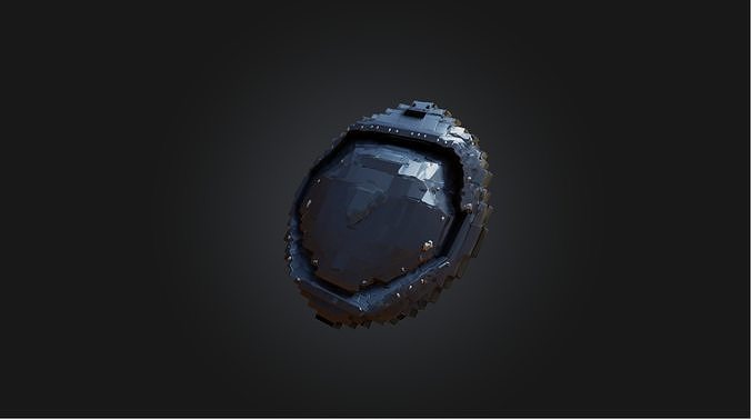 Voxel Shield   Low-poly 3D model