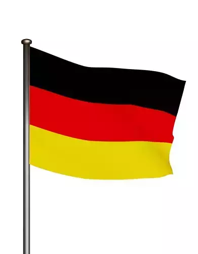 German flag waving 3D model