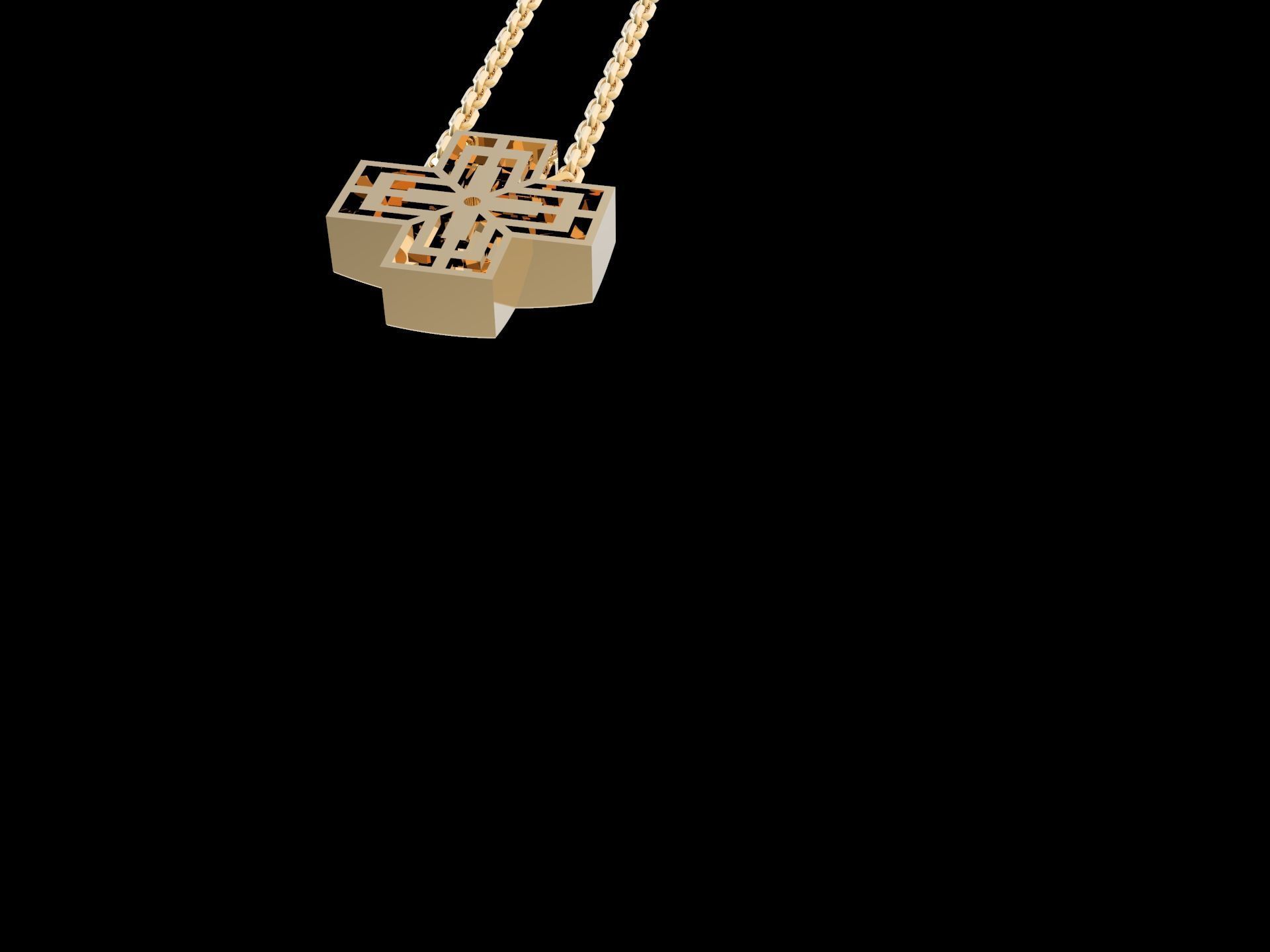 Square Cross Pendant 3D print model_4