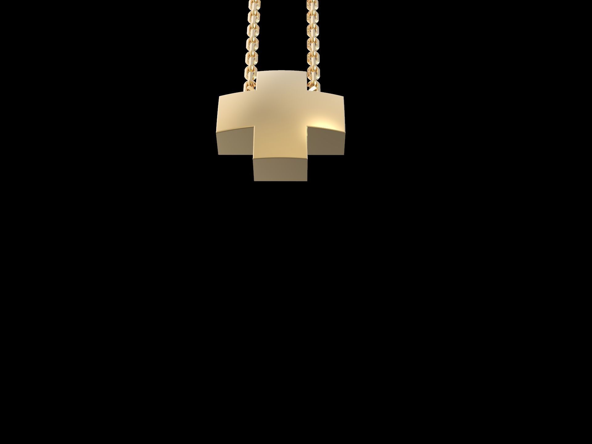 Square Cross Pendant 3D print model_3