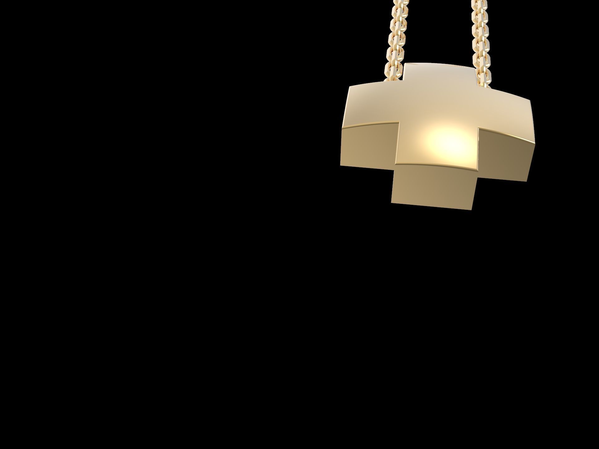 Square Cross Pendant 3D print model_2