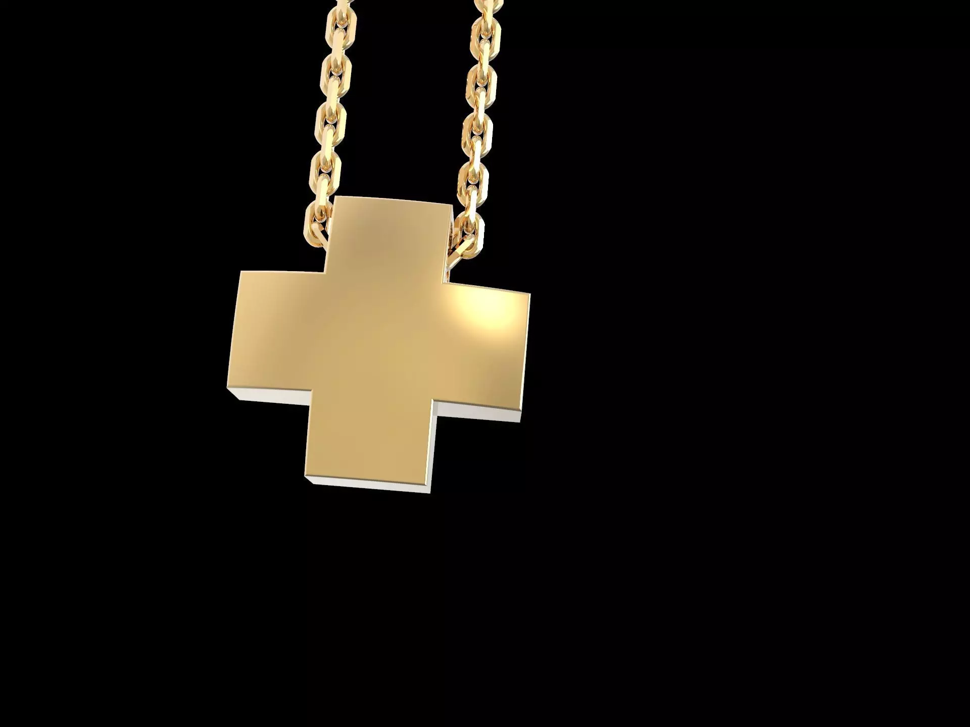 Square Cross Pendant 3D print model_0