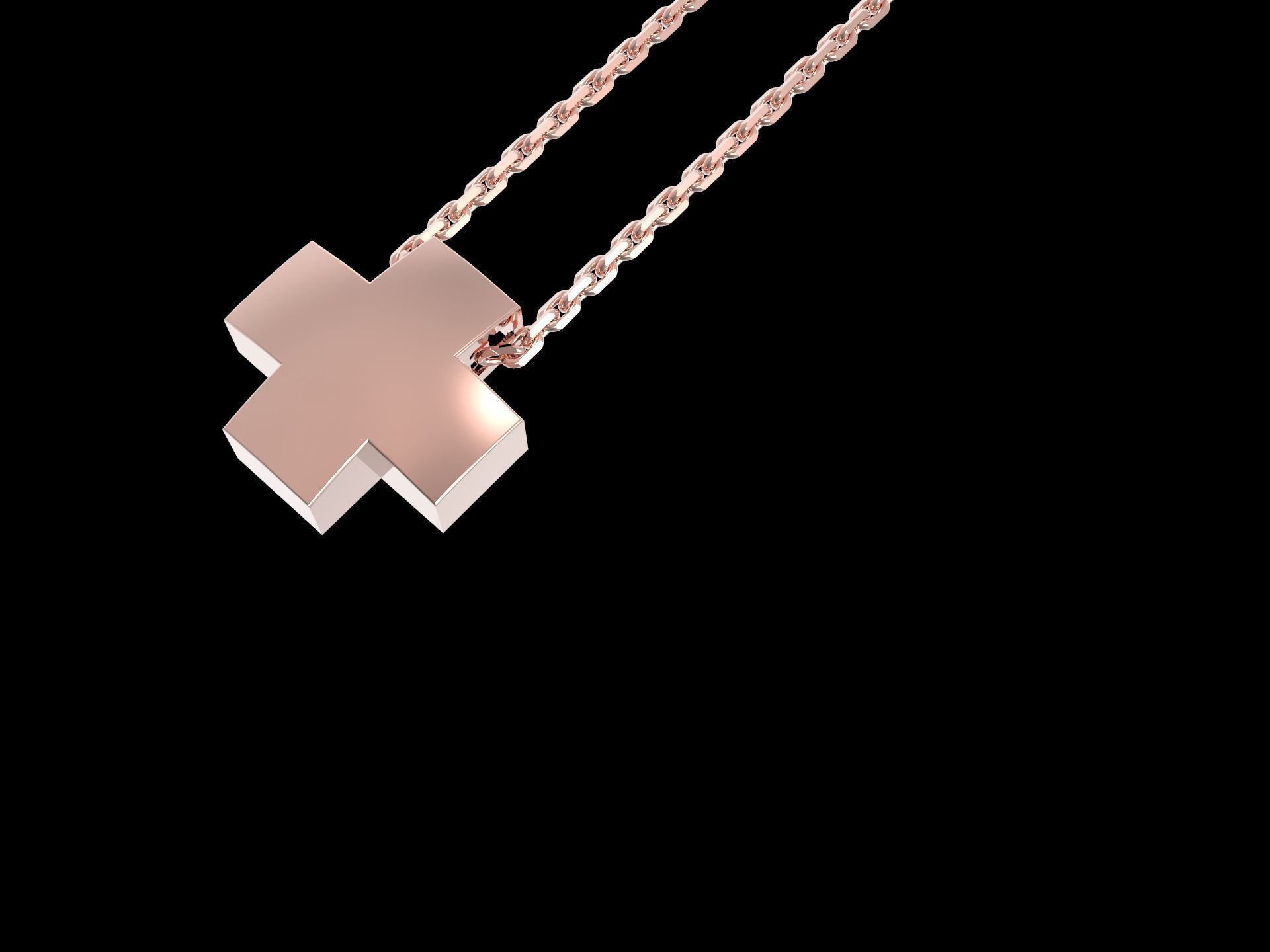 Square Cross Pendant 3D print model_1