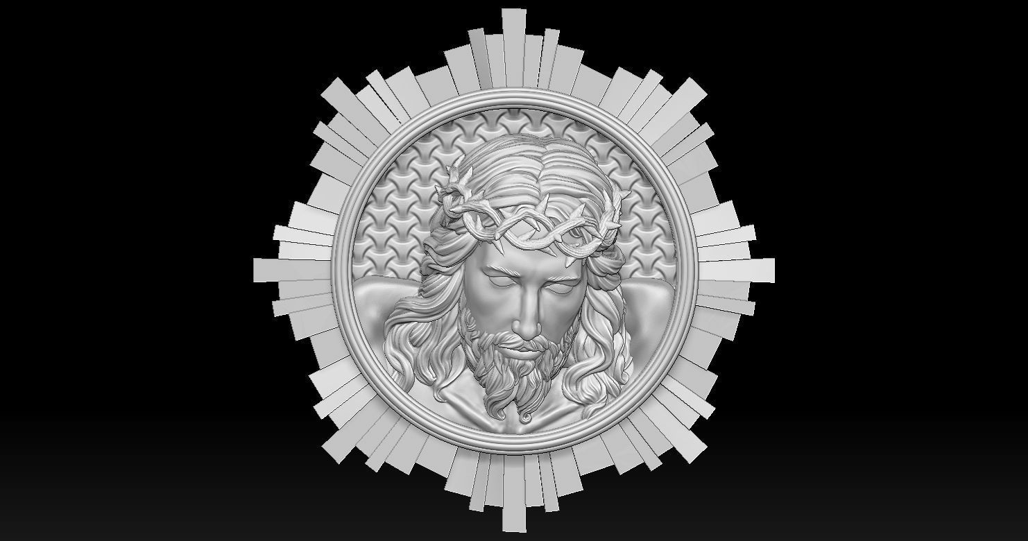 Jesus Head Pendant Hot 3D print model 3D print model_9