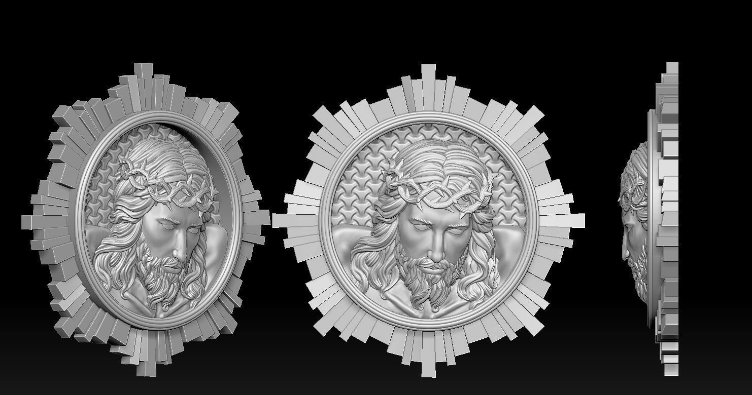 Jesus Head Pendant Hot 3D print model 3D print model_15