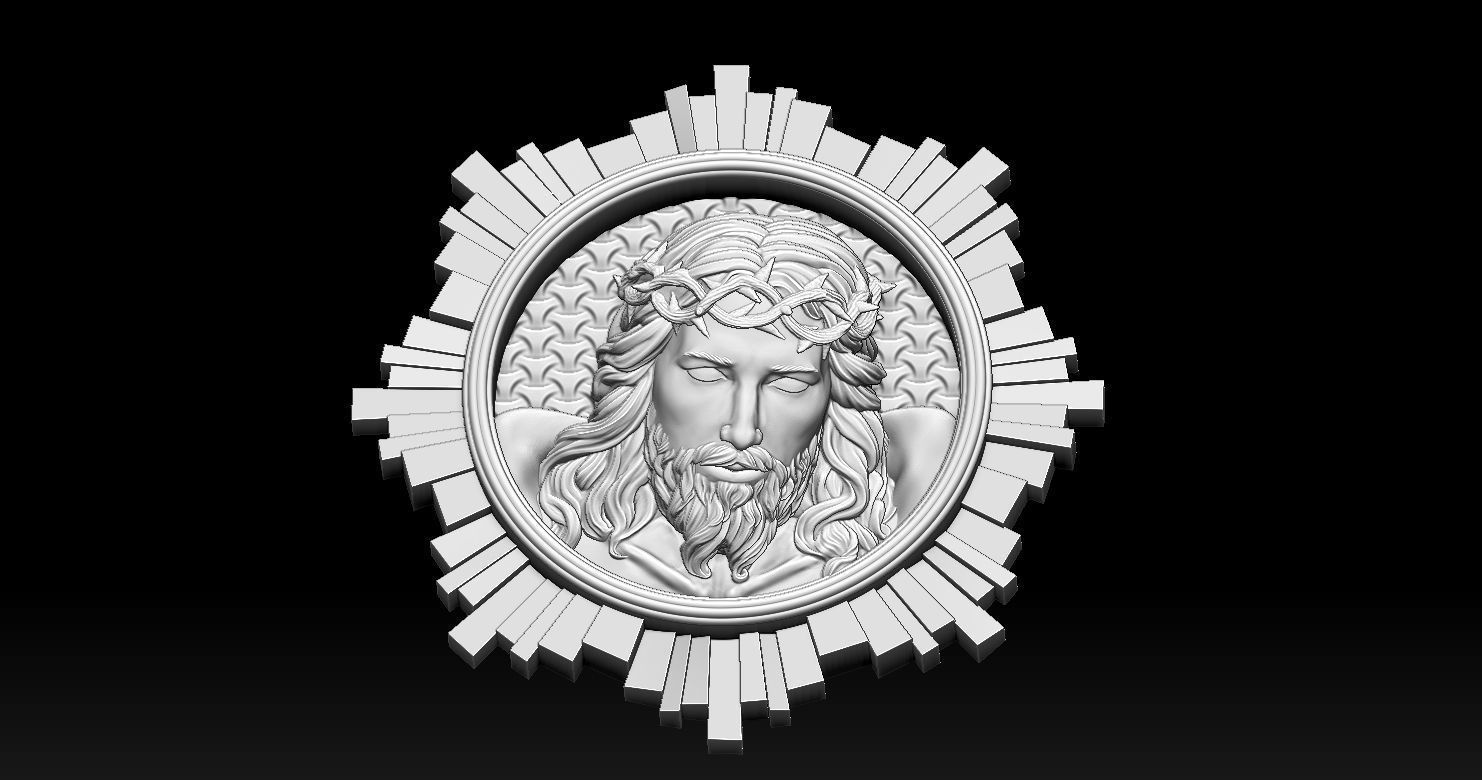 Jesus Head Pendant Hot 3D print model 3D print model_5
