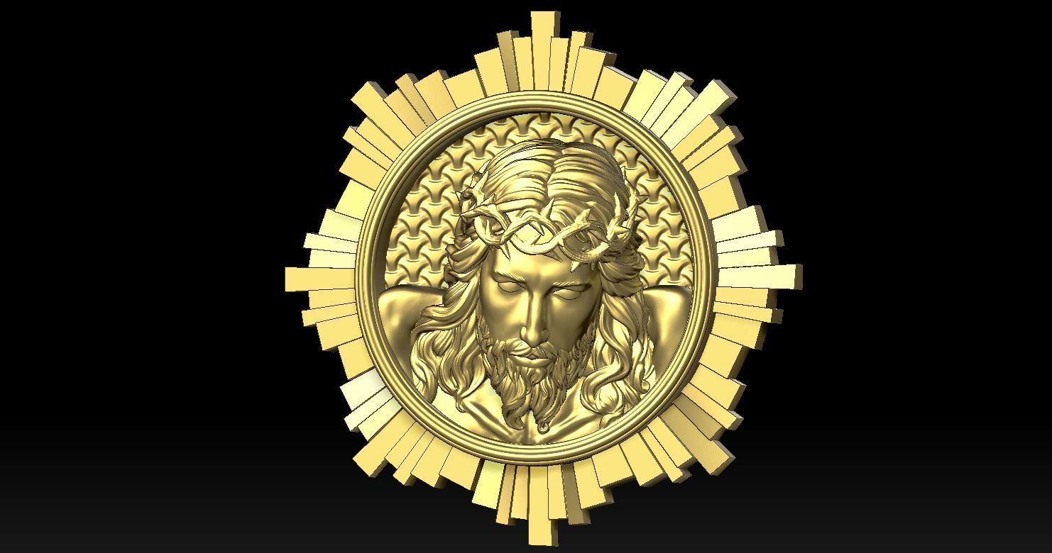Jesus Head Pendant Hot 3D print model 3D print model_8