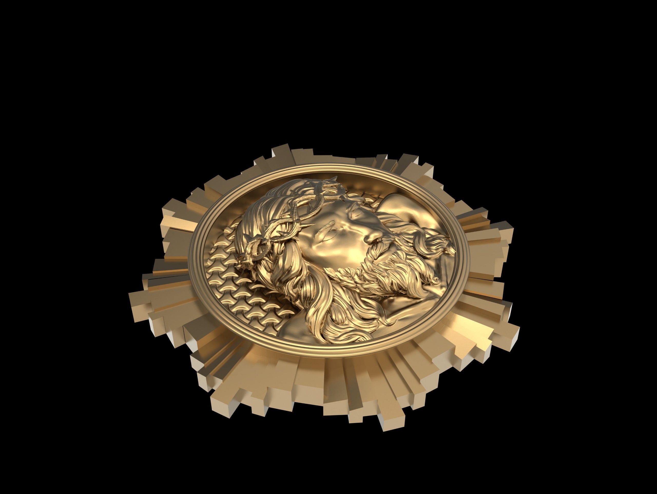 Jesus Head Pendant Hot 3D print model 3D print model_10