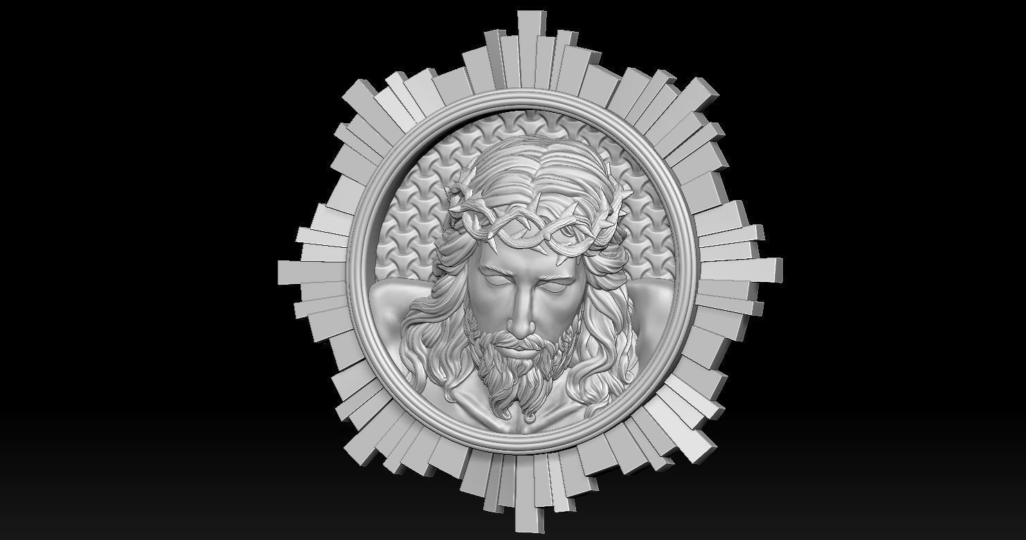 Jesus Head Pendant Hot 3D print model 3D print model_14