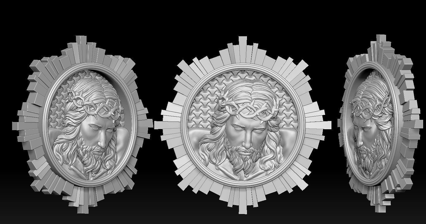 Jesus Head Pendant Hot 3D print model 3D print model_4
