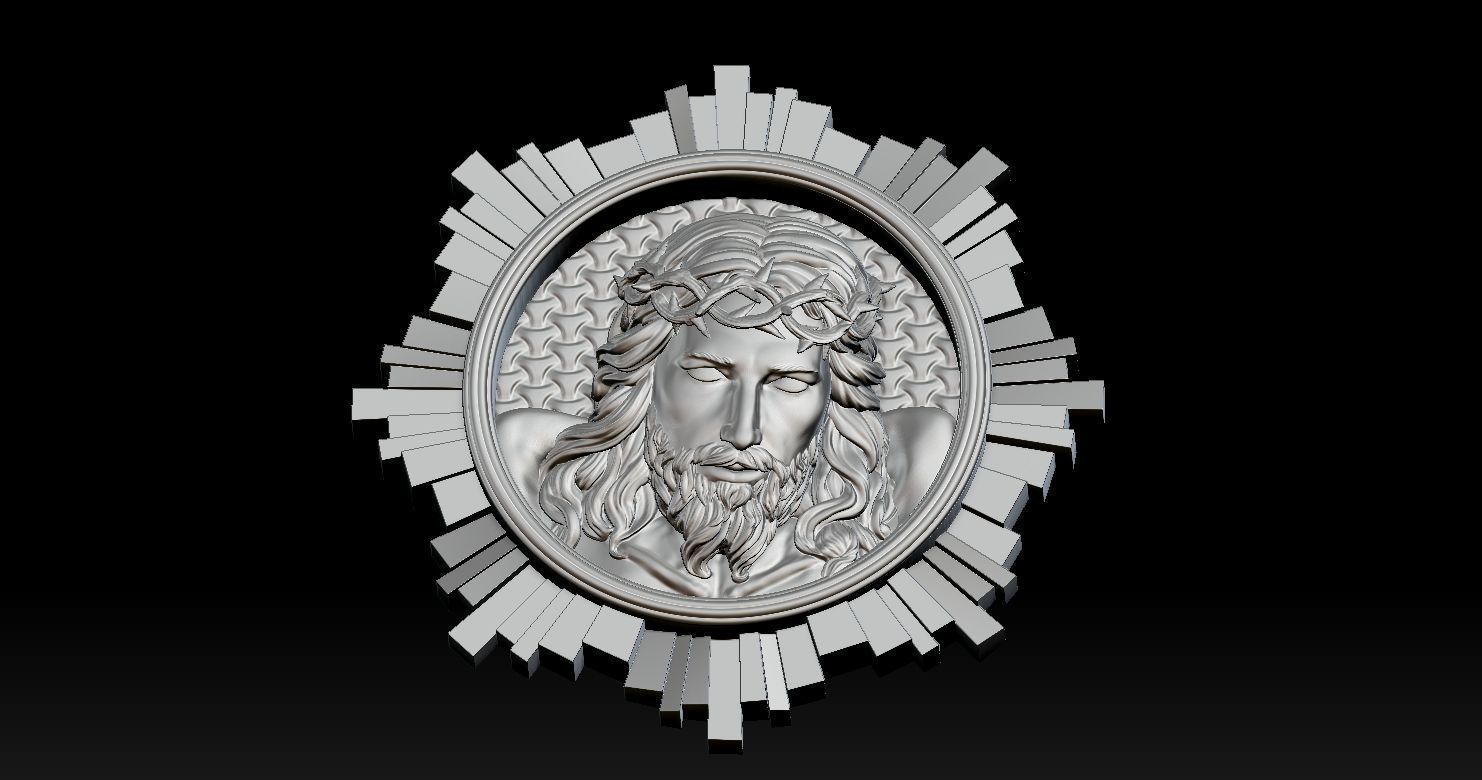 Jesus Head Pendant Hot 3D print model 3D print model_13