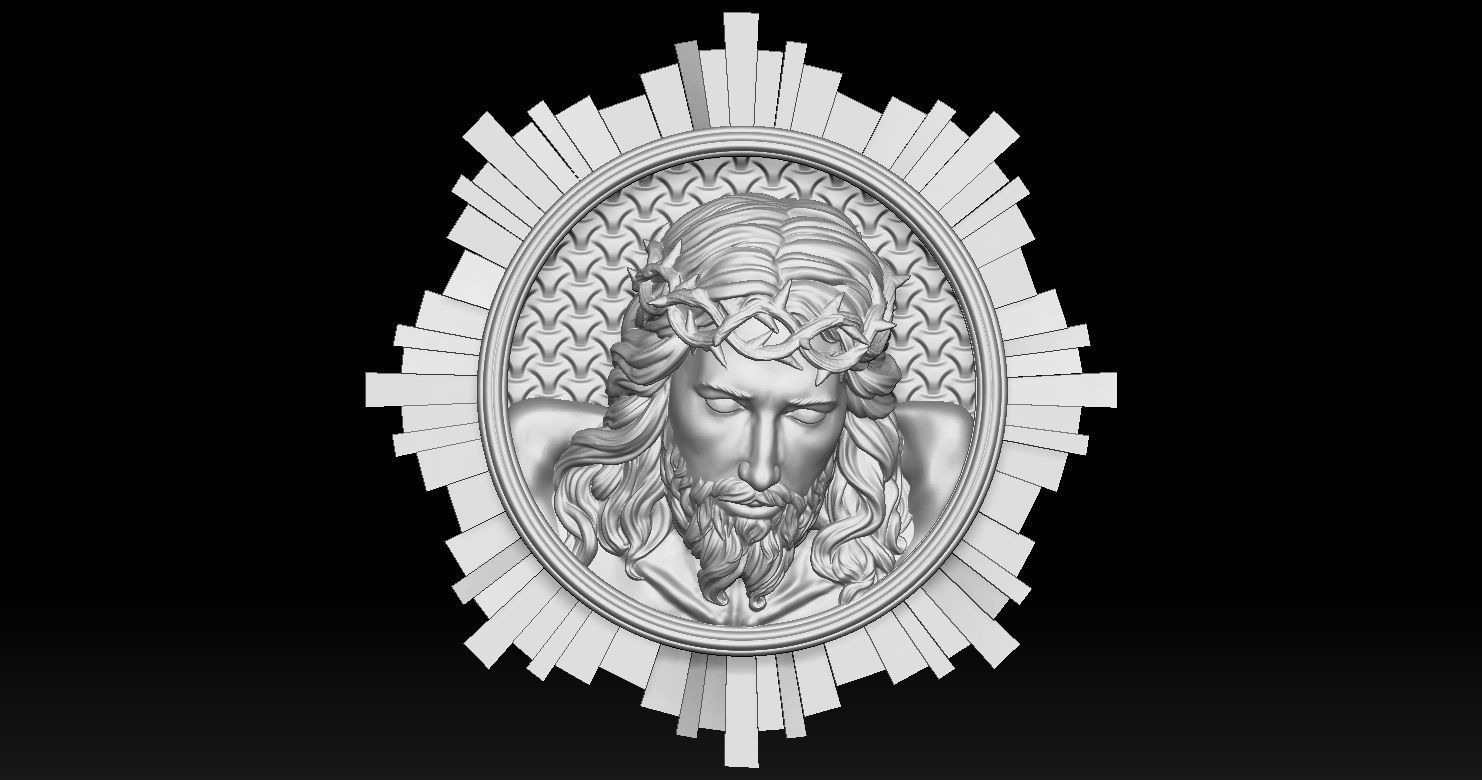 Jesus Head Pendant Hot 3D print model 3D print model_12