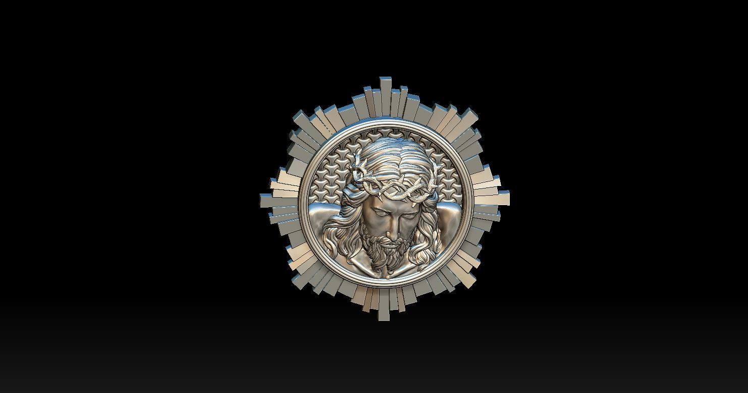 Jesus Head Pendant Hot 3D print model 3D print model_11